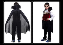 Load image into Gallery viewer, New fashion Children's Boys Girls Halloween Cosplay Costume Long Sleeve Top + Pants + Cloak Vampire Performance Costume 3pcs/set