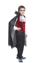 Load image into Gallery viewer, New fashion Children's Boys Girls Halloween Cosplay Costume Long Sleeve Top + Pants + Cloak Vampire Performance Costume 3pcs/set