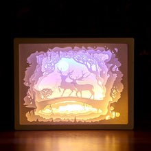 Load image into Gallery viewer, 3D Paper Carving Night Lights LED Table Lamp Bedroom Bedside Night Lights Christmas Halloween Carved Decor Lamp Birthday Gifts