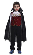 Load image into Gallery viewer, New fashion Children's Boys Girls Halloween Cosplay Costume Long Sleeve Top + Pants + Cloak Vampire Performance Costume 3pcs/set