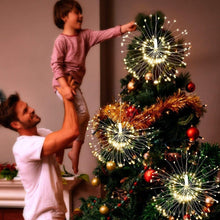 Load image into Gallery viewer, Festival Hanging Starburst String Lights 100-200 Leds DIY firework Copper Fairy Garland christmas lights outdoor Twinkle Light