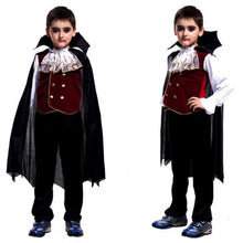 Load image into Gallery viewer, New fashion Children's Boys Girls Halloween Cosplay Costume Long Sleeve Top + Pants + Cloak Vampire Performance Costume 3pcs/set